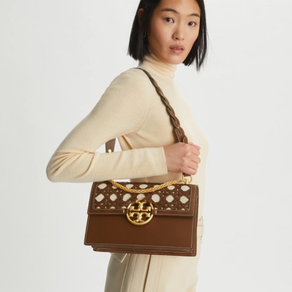 Tory Burch MILLER BASKET-WEAVE SHOULDER BAG - Picture 13 of 13